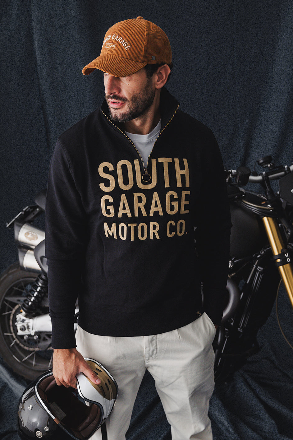 FELPA ZIP MOTOR CO 03 - BLACK
