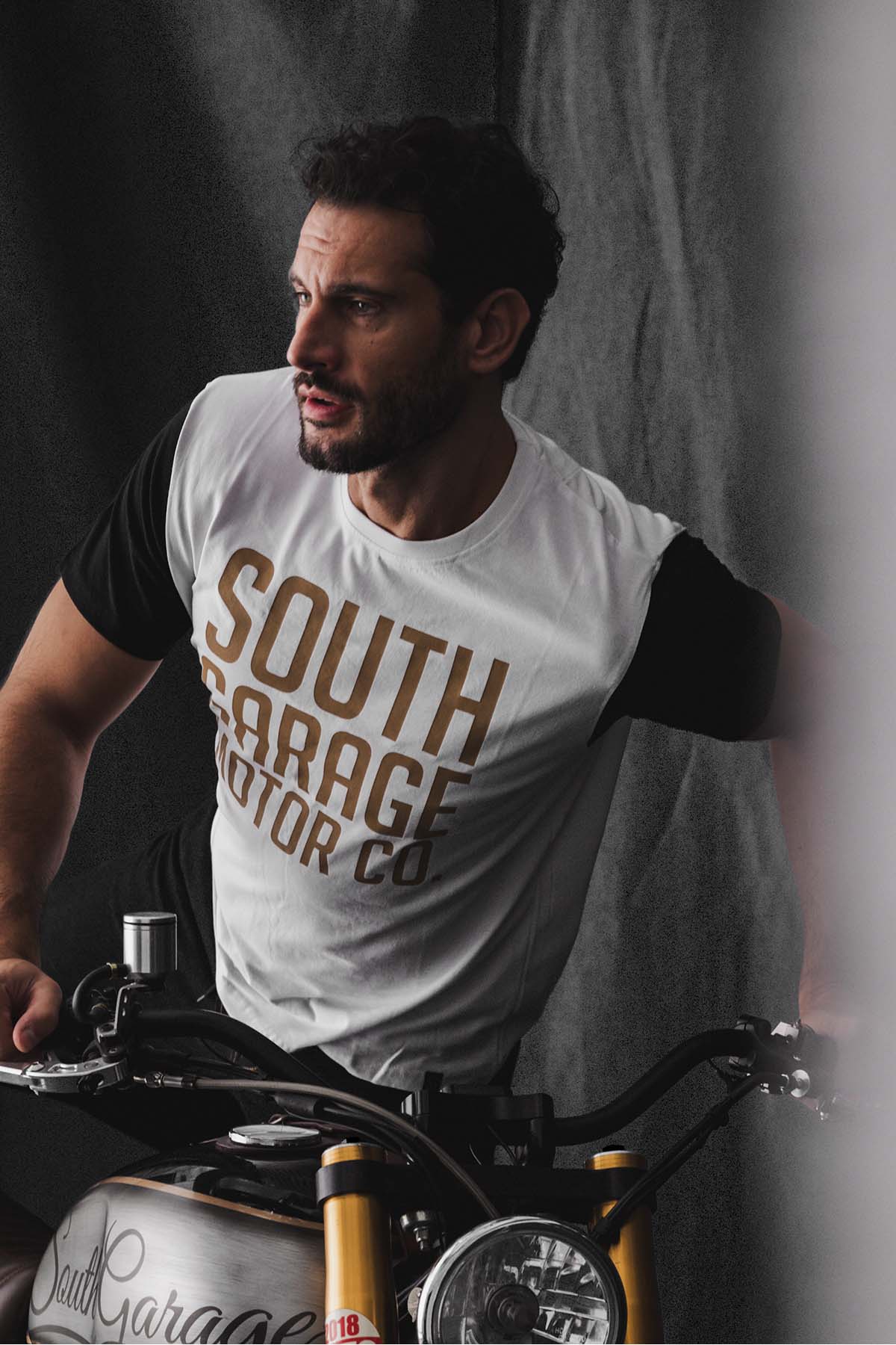 T-SHIRT  MOTOR CO 03 - WHITE/BLACK